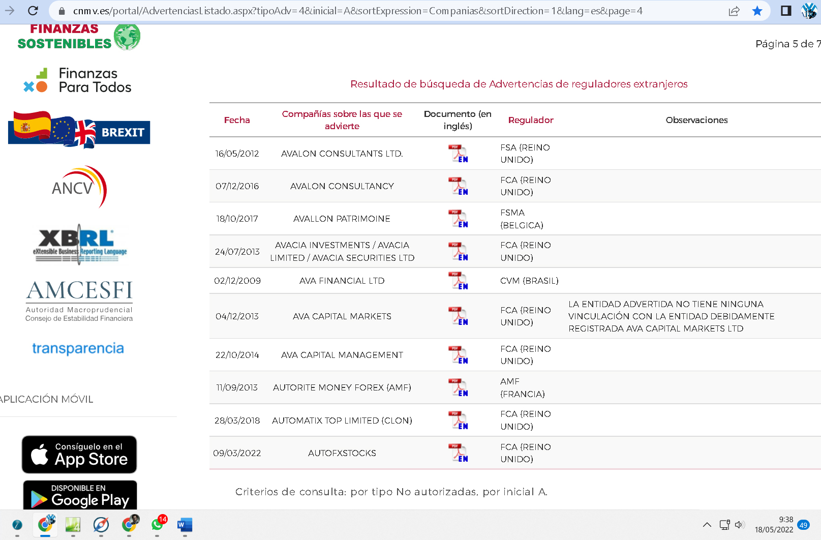 AVATRADE NO REGULADA