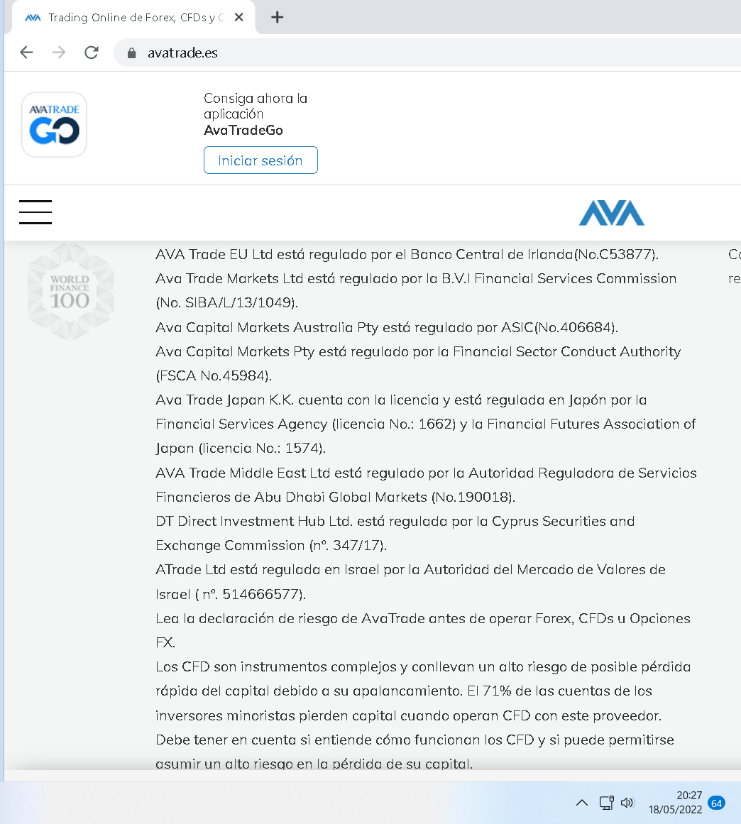 AVATRADE NO TIENE LICENCIAS PARA OPERAR