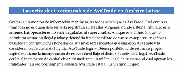 AVATRADE OPINIONES ESTAFA Nº 2