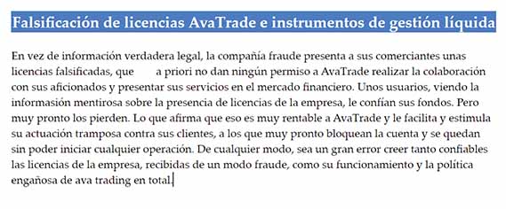 AVATRADE OPINIONES ESTAFA Nº 3