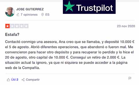 AVATRADE OPINIONES EN TRUSTPILOT Nº 4