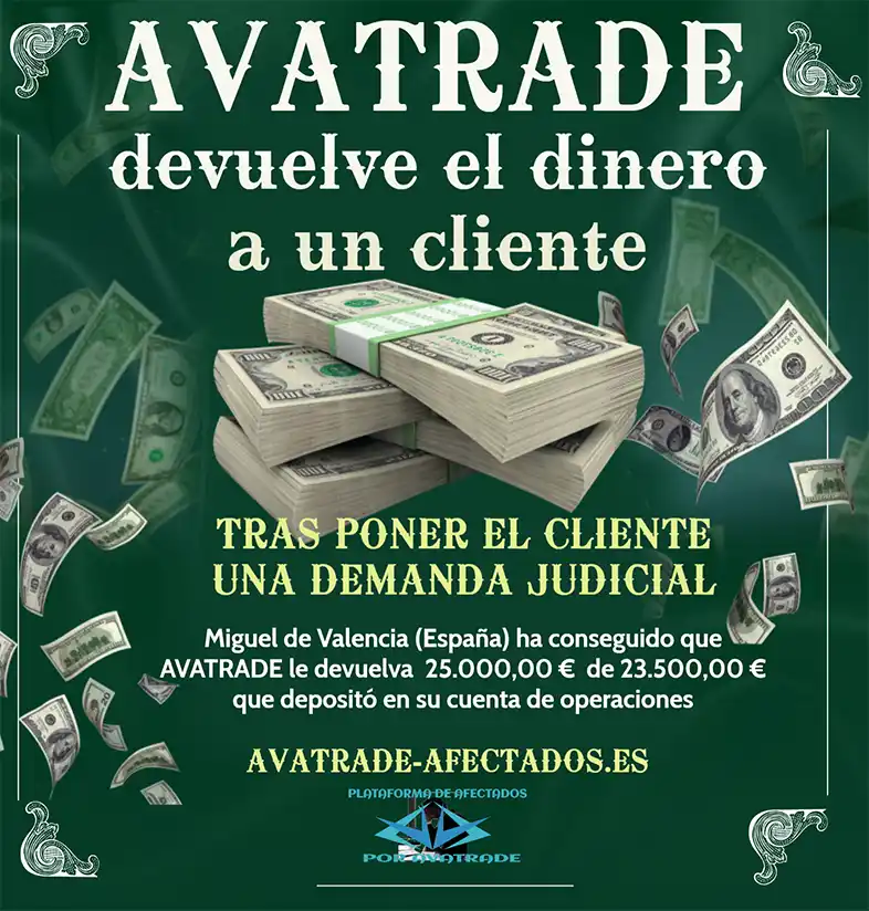 Avatrade devuelve el dinero a un cliente