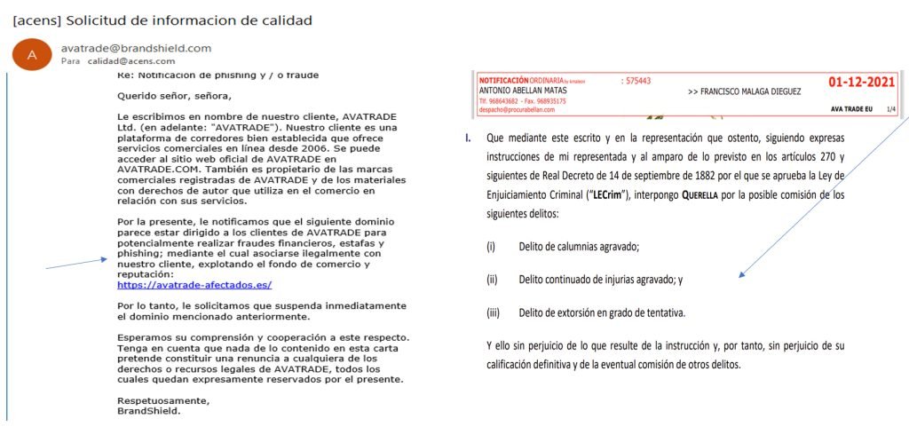 AvaTrade miente y se contradice por una parte dice que estoy robando usando el buen nombre de AvaTrade y por otra me denuncia por injurias, calumnias y difamación